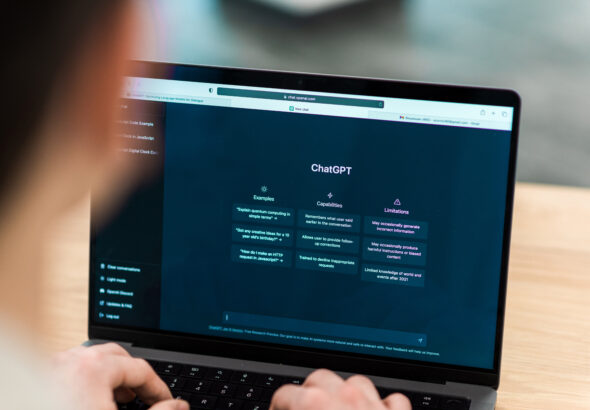 Opened AI chat on laptop